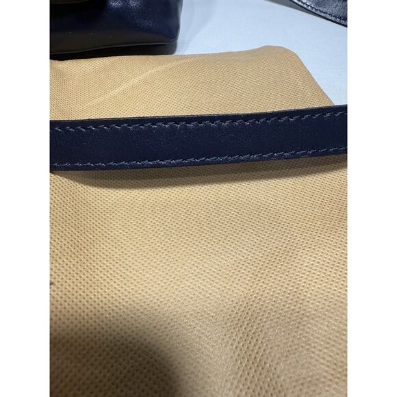 PATRICIA NASH Kirby leather front pocket vintage large crossbody NAVY EUC - Picture 11 of 14